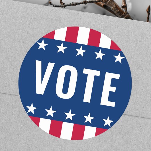 Stemmen politieke verkiezingen sterren en strepen ronde sticker
