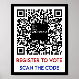 Stemmen - Registreer om te stemmen CA Poster