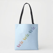 "Stemmen. Stemmen. Stemmen." Rainbow Gradient Word Draagtas (Voorkant)