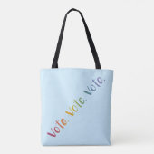 "Stemmen. Stemmen. Stemmen." Rainbow Gradient Word Draagtas (Achterkant)
