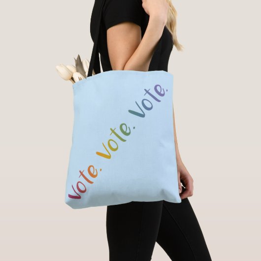 "Stemmen. Stemmen. Stemmen." Rainbow Gradient Word Draagtas (Dichtbij)