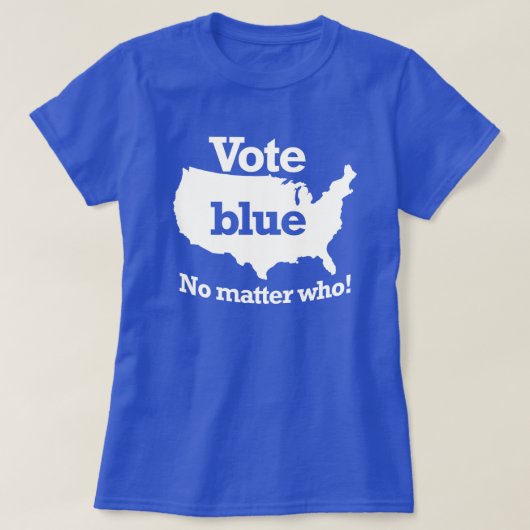 Stemmen tegen blauw, geen kwestie die t-shirt (Design voorkant)