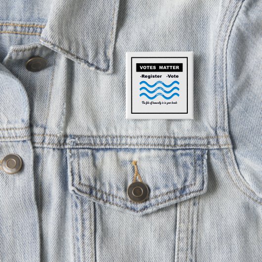 Stemmen Vierkante Button 5,1 Cm (In situ)