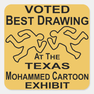Stemmen voor beste tekening Mohammed Cartoon Exhib Vierkante Sticker