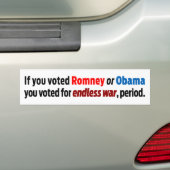 Stemmen voor eindeloze oorlogsBumpersticker Bumpersticker (Op auto)
