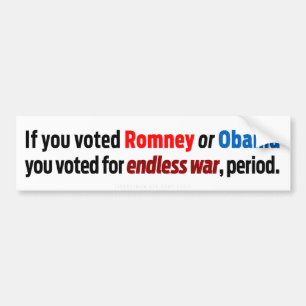 Stemmen voor eindeloze oorlogsBumpersticker Bumpersticker