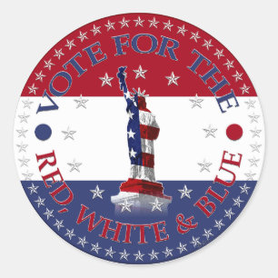 Stemmen voor het rode, witte en blauwe Vrijheidsbe Ronde Sticker