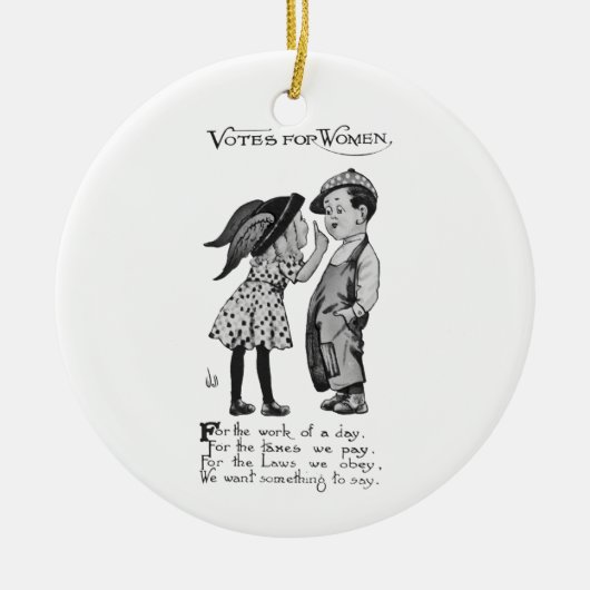 Stemmen voor vrouwen keramisch ornament (Voorkant)