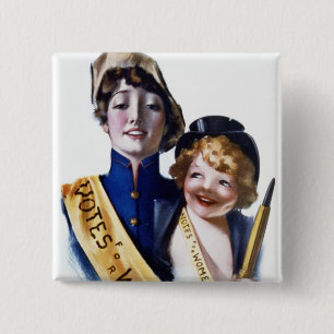 Stemmen voor vrouwen - Overlijden vrouwen, 1915 Vierkante Button 5,1 Cm