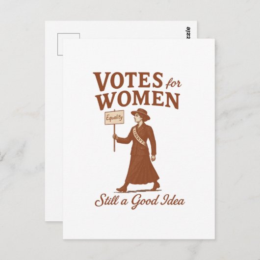 Stemmen voor vrouwen, suffragette kunst briefkaart (Voorkant / Achterkant)