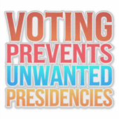 Stemmen voorkomt ongewenste verkiezingen sticker (Voorkant)