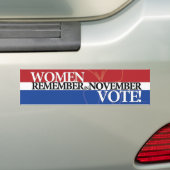 Stemmen vrouwen - Onthoud 3 november Bumpersticker (Op auto)