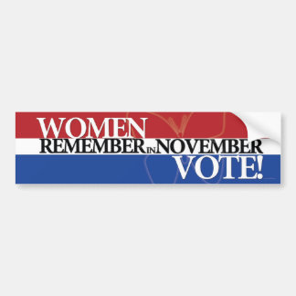 Stemmen vrouwen - Onthoud 3 november Bumpersticker