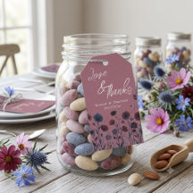 Stemmig Paars & Blauw Bloemstuk Bruiloft Bedankt