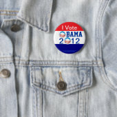 Stemming: 3D Logo, OBAMA 2012, tweede termijn Ronde Button 5,7 Cm (In situ)