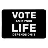 Stemming alsof je leven er afhankelijk van is magneet (Horizontaal)