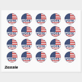 Stemming Amerikaanse vlag Verkiezing Ronde Sticker (Vel)