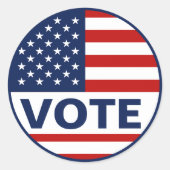 Stemming Amerikaanse vlag Verkiezing Ronde Sticker (Voorkant)