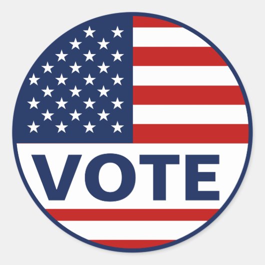 Stemming Amerikaanse vlag Verkiezing Ronde Sticker (Voorkant)