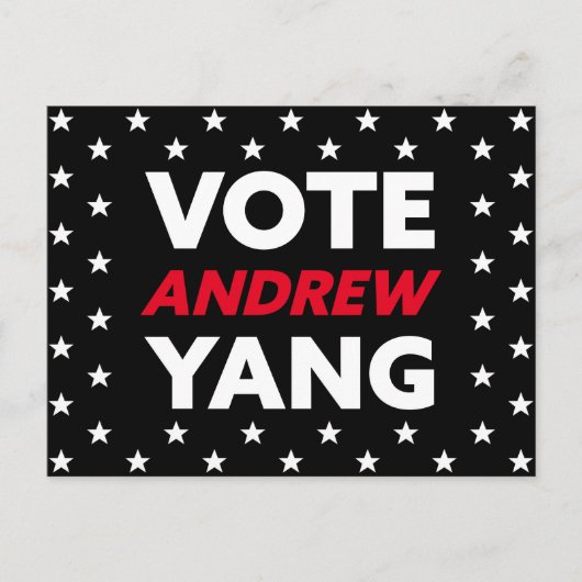 Stemming: Andrew Yang New York City Mayor Black Briefkaart (Voorkant)