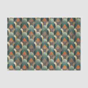 Stemming Art Deco Turquoise & Houtskool Geometrisc Tissuepapier