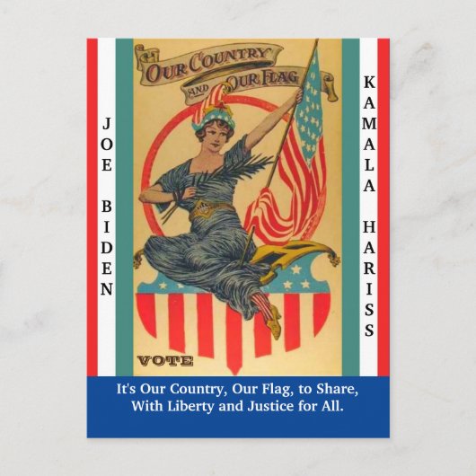 Stemming: Biden & Harris w   Lady Liberty Briefkaart (Voorkant)