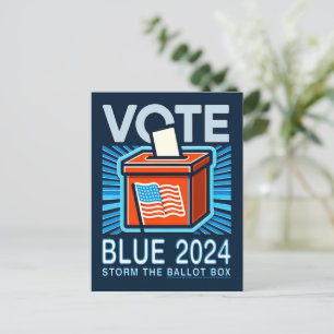Stemming Blauw 2024 Stembus Amerikaanse presidents Briefkaart