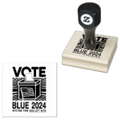 Stemming Blauw 2024 Stembus Amerikaanse presidents Rubberstempel (Gestempeld)