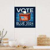 Stemming Blauw 2024 Stemmen Presidentsverkiezingen Poster (Keuken)