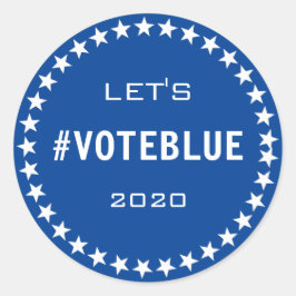 Stemming Blauw Amerikaans Vlag Thema Verkiezing Aa Ronde Sticker