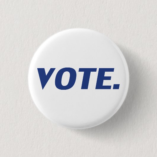 Stemming blauw en wit modern ronde button 3,2 cm (Voorkant)