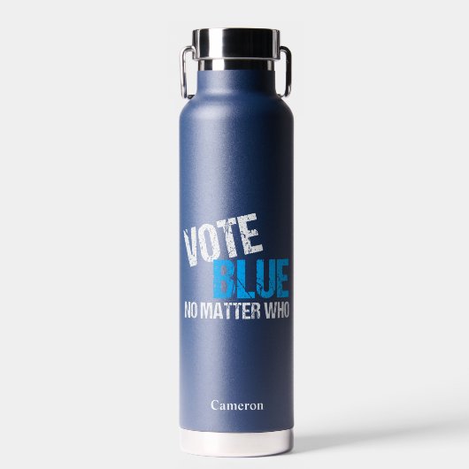 Stemming blauw Geen kwestie die democratisch geper Waterfles (Voorkant)