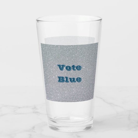 Stemming blauw glitter Drink glas (Achterkant)