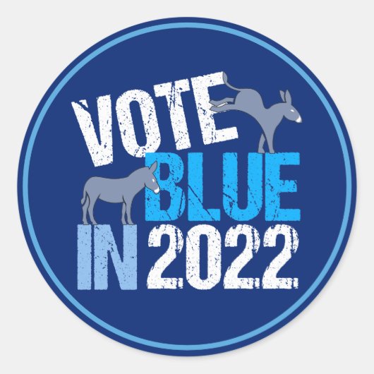 Stemming blauw in 2022 Democratische verkiezingen Ronde Sticker (Voorkant)
