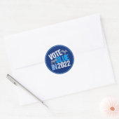 Stemming blauw in 2022 Democratische verkiezingen  Ronde Sticker (Envelop)