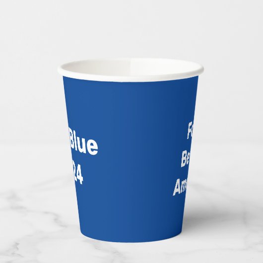 Stemming blauw in 2024 papieren bekers (Links)