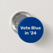 Stemming blauw in 2024 ronde button 3,2 cm (Voorkant /achterkant)