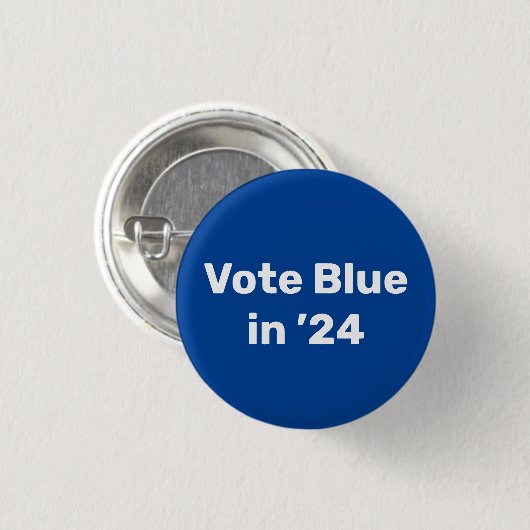 Stemming blauw in 2024 ronde button 3,2 cm (Voorkant /achterkant)