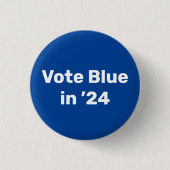 Stemming blauw in 2024 ronde button 3,2 cm (Voorkant)