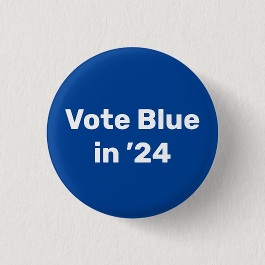 Stemming blauw in 2024 ronde button 3,2 cm (Voorkant)