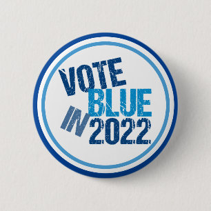 Stemming blauw in de verkiezingen van 2022 ronde button 5,7 cm