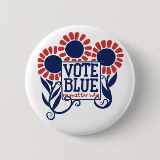 Stemming blauw ongeacht wie 2020 ronde button 5,7 cm