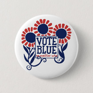 Stemming blauw ongeacht wie 2020 ronde button 5,7 cm