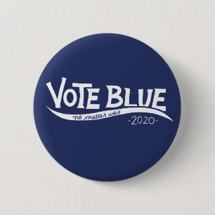 Stemming blauw ongeacht wie er in 2020 is gekozen ronde button 5,7 cm