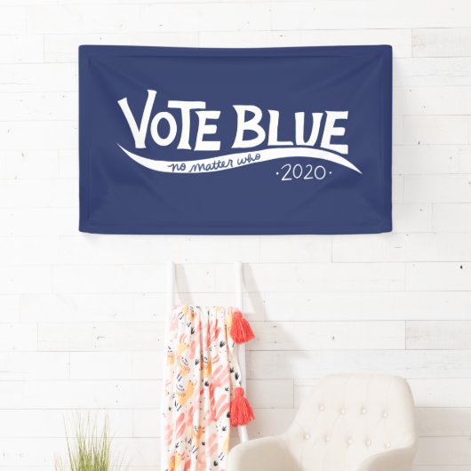 Stemming blauw ongeacht wie er in 2020 is gekozen spandoek (Insitu)