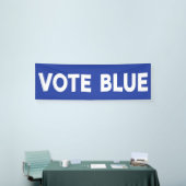 Stemming Blauw vet wit tekst over blauw politiek Spandoek (Beurs)