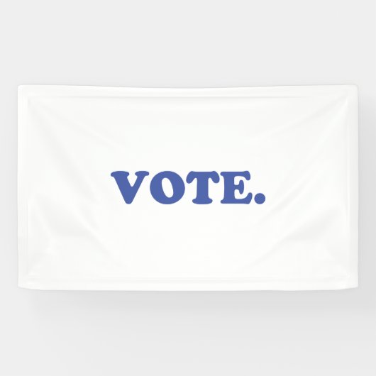 "Stemming": blauwe letters, witte achtergrond Spandoek (Horizontaal)