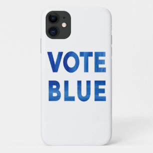 Stemming blauwe vetblauwe waterverf tekst iPhone 11 hoesje