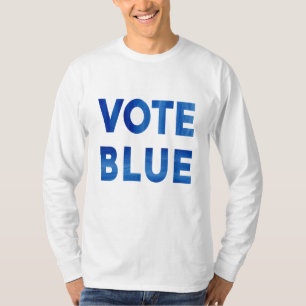Stemming Blauwe vetgedrukte tekst politieke verkie T-shirt