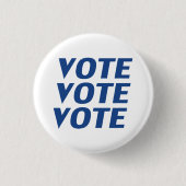 stemming - Blauwe witte ronde / vierkante Button (Voorkant)